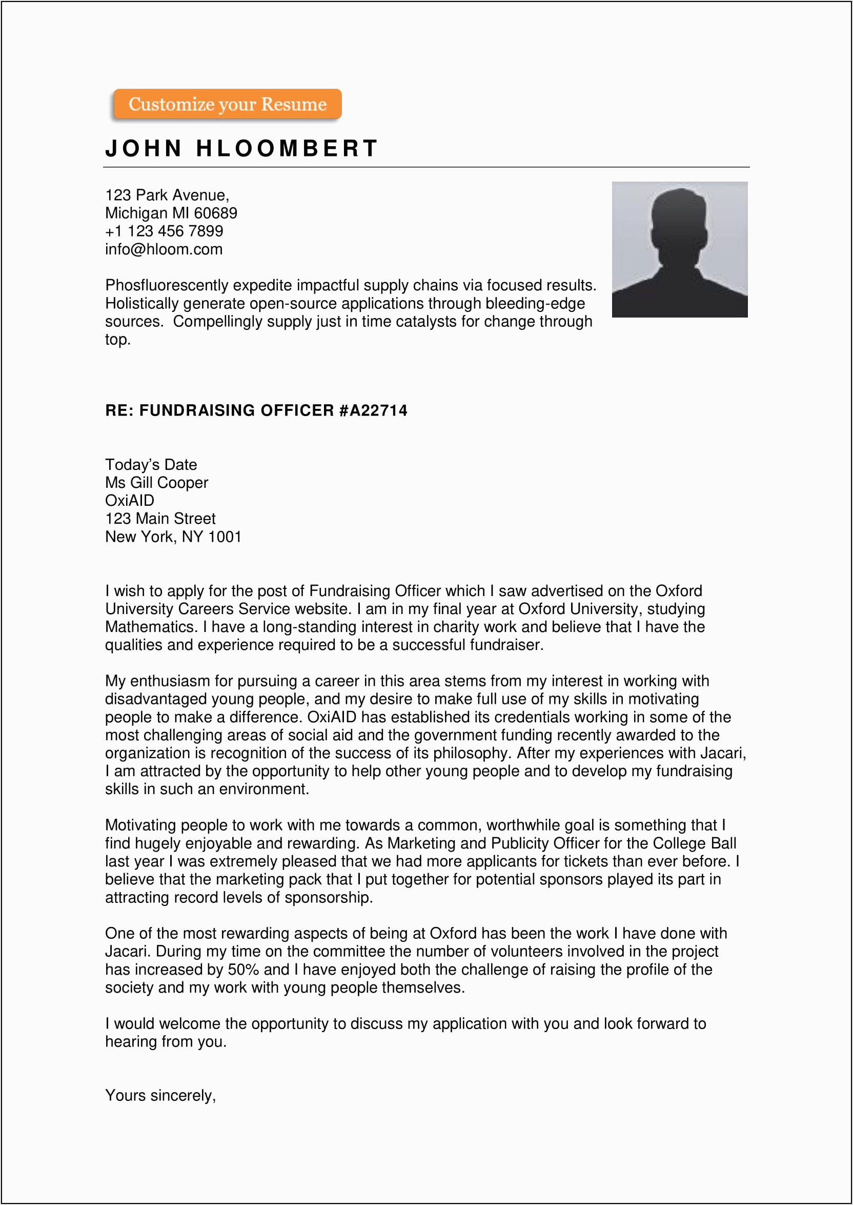 Resume Cover Letter Sample It Professional Resume Cover Letter Sample Free Download