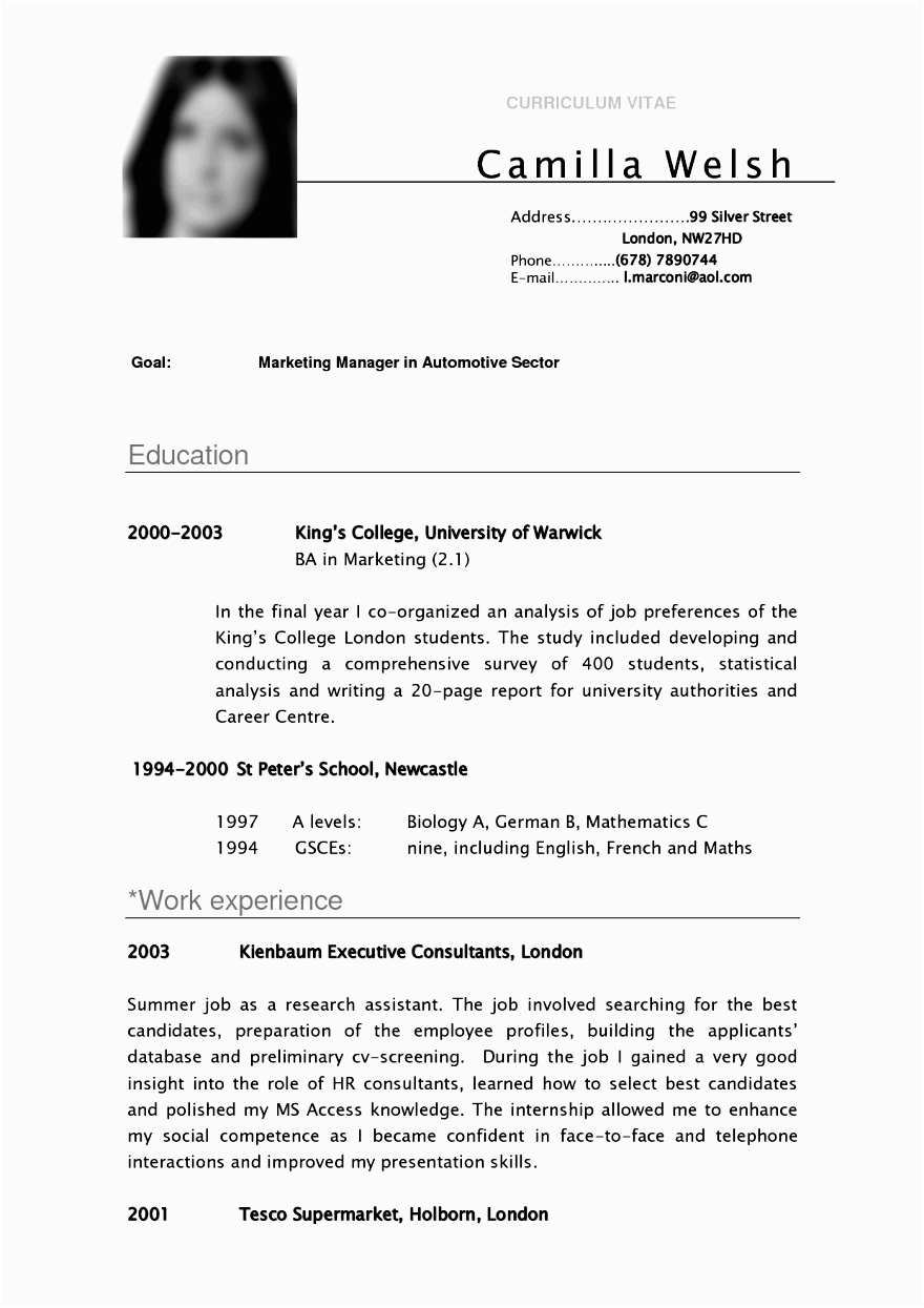 Resume for Masters Application Sample Pdf Curriculum Vitae for Masters Application Sample