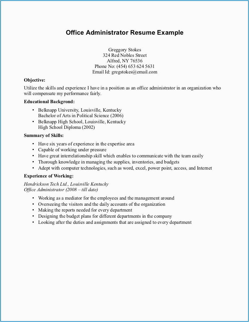 Resume Sample for High School Graduate with No Work Experience Student Resume with No Experience Examples