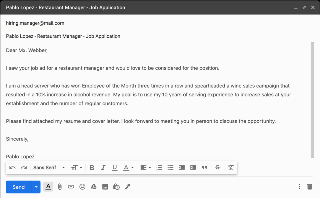 Sample Email to Send Resume for Job with Reference How to Email A Resume [ Sample Email for A Job]