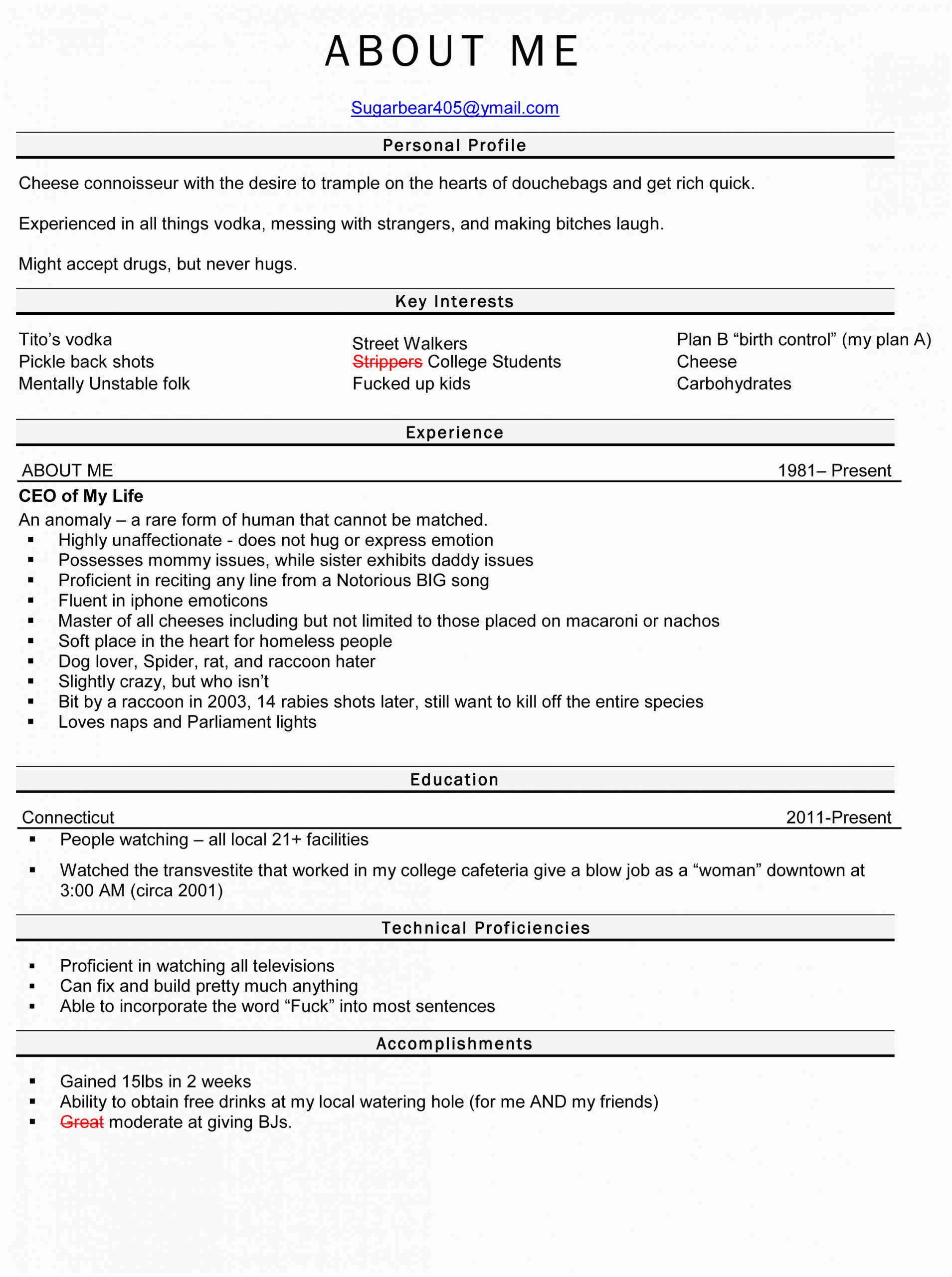 Sample Of About Me In Resume 10 About Me Section In Resume Proposal Resume