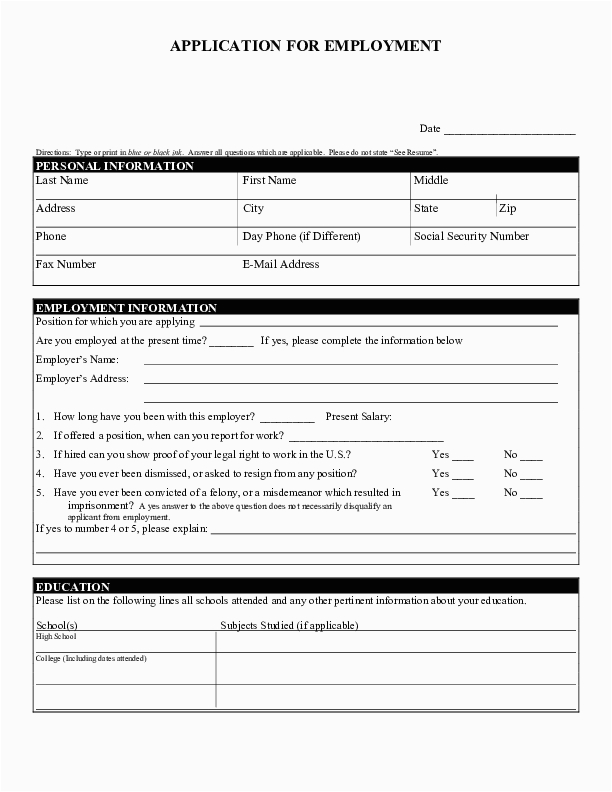 Sample Of Blank Resume for Job Application Blank Job Application form Samples Download Free forms