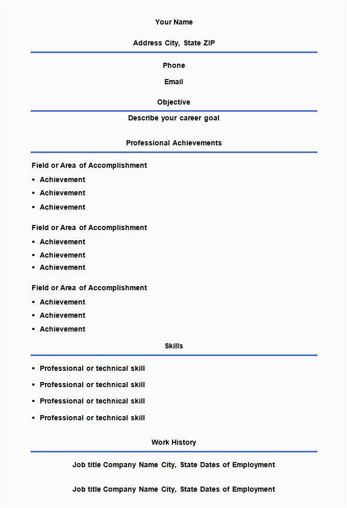 Sample Of Blank Resume for Job Application Job Application Blank Resume Template