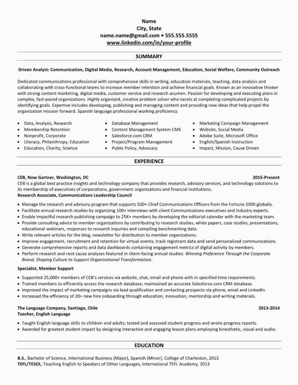 Sample Of Career Profile On Resume Linkedin Profile Resume Example Entry Level Early Career