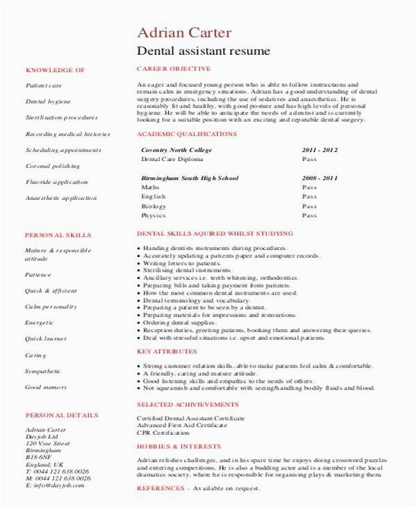 Sample Of Dental assistant Resume with No Experience Entry Level Dental assistant Resume Luxury Sample Dental