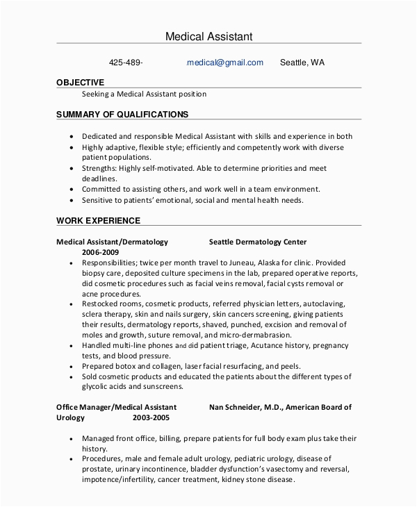 Sample Of Medical Office assistant Resume Free 7 Sample Fice assistant Resume Templates In Ms