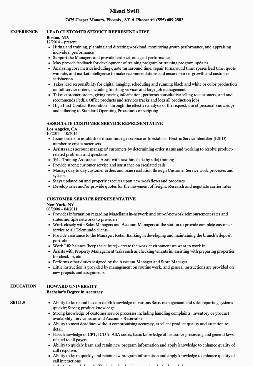 Sample Resume for Airline Customer Service Representative 12 13 Resume for A Customer Service Rep