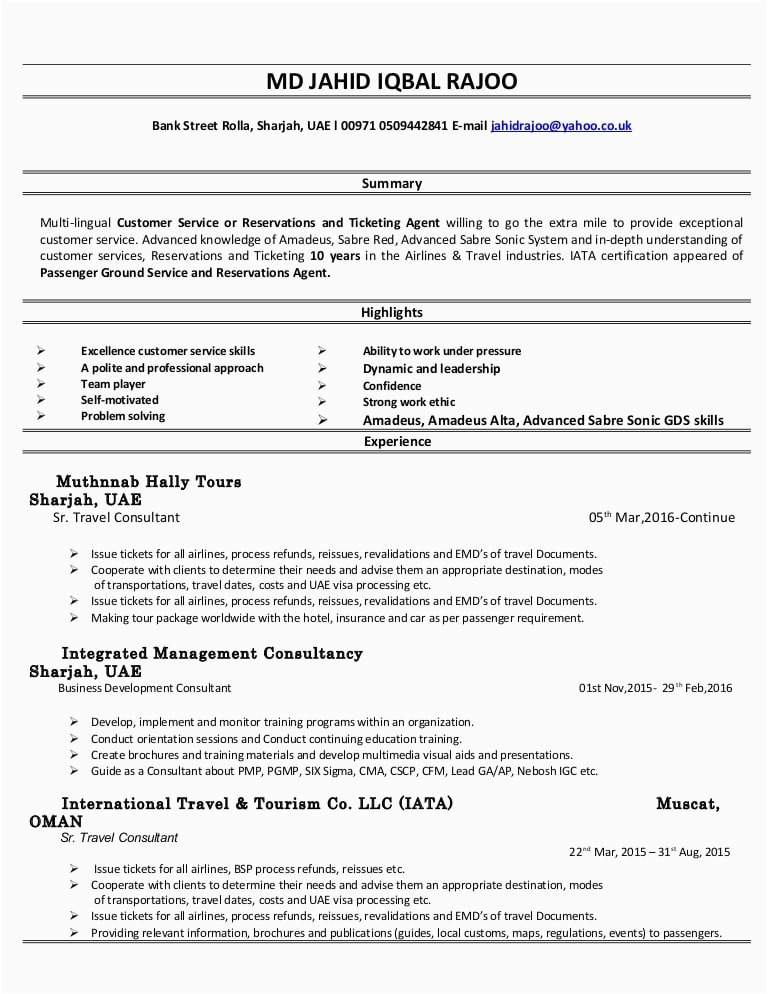 Sample Resume for Airline Ticketing Agent Airline Ticket Agent Resume United Airlines and Travelling