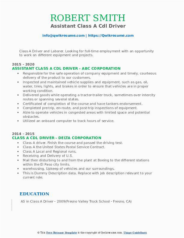 Sample Resume for Cdl Class A Driver Class A Cdl Driver Resume Samples Sample Resume for Cdl Class A Driver Class A Cdl Driver Resume Samples