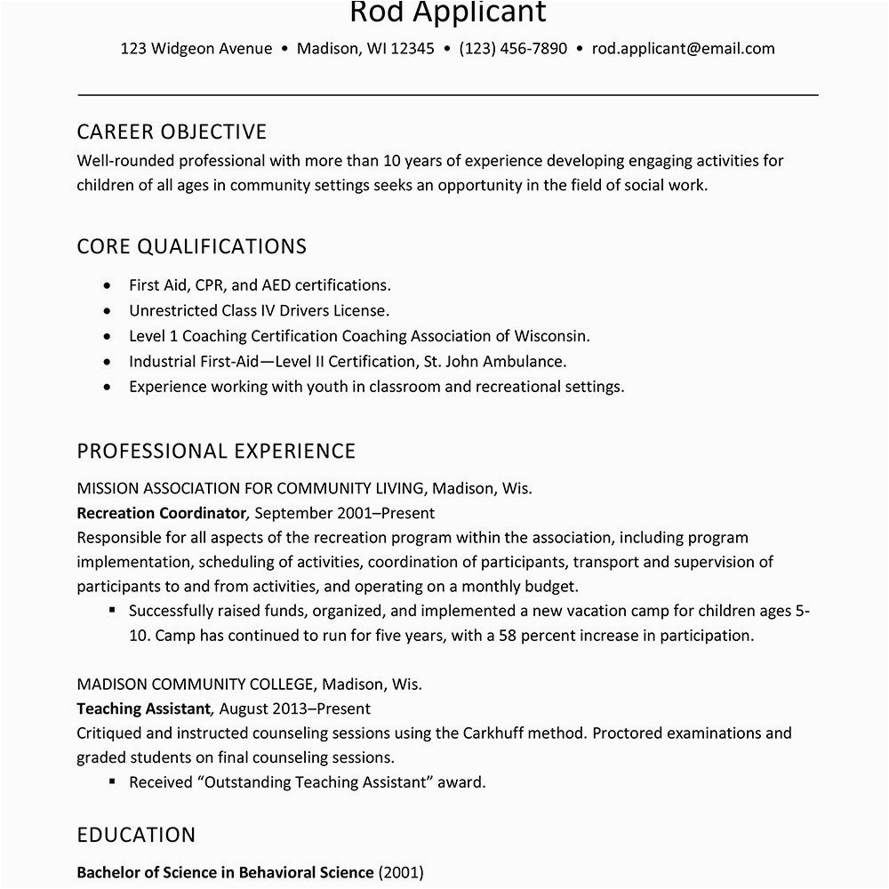 Sample Resume for Child Care Worker with No Experience 20 Child Care Resume Duties In 2020