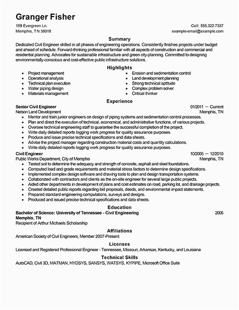 Sample Resume for Civil Engineering Student Civil Engineering Student Resume