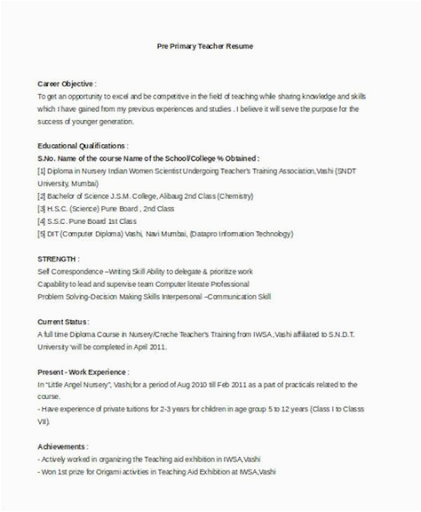 Sample Resume for English Teachers In India Sample Resume for English Teacher In India