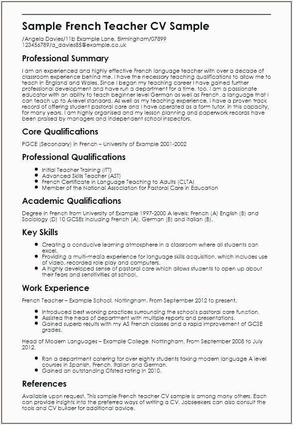 Sample Resume for English Teachers In India Sample Resume for Teachers without Experience In India