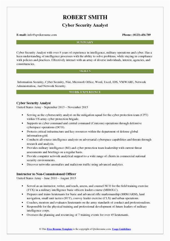 Sample Resume for Entry Level Cyber Security Cyber Security Analyst Resume Samples