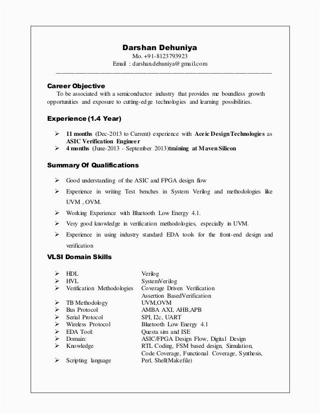 Sample Resume for Experienced Vlsi Design Engineer Resume format Vlsi Design Engineer Design Engineer Sample Resume for Experienced Vlsi Design Engineer Resume format Vlsi Design Engineer Design Engineer