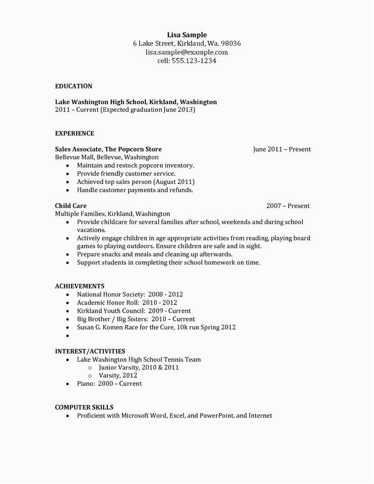 Sample Resume for High School Student with No Job Experience 30 Acting Resume with No Experience