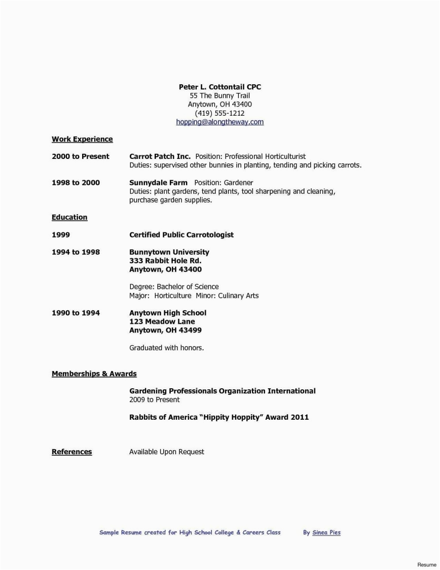 Sample Resume for High School Student with No Work History Professional High School Student Resume with No Work