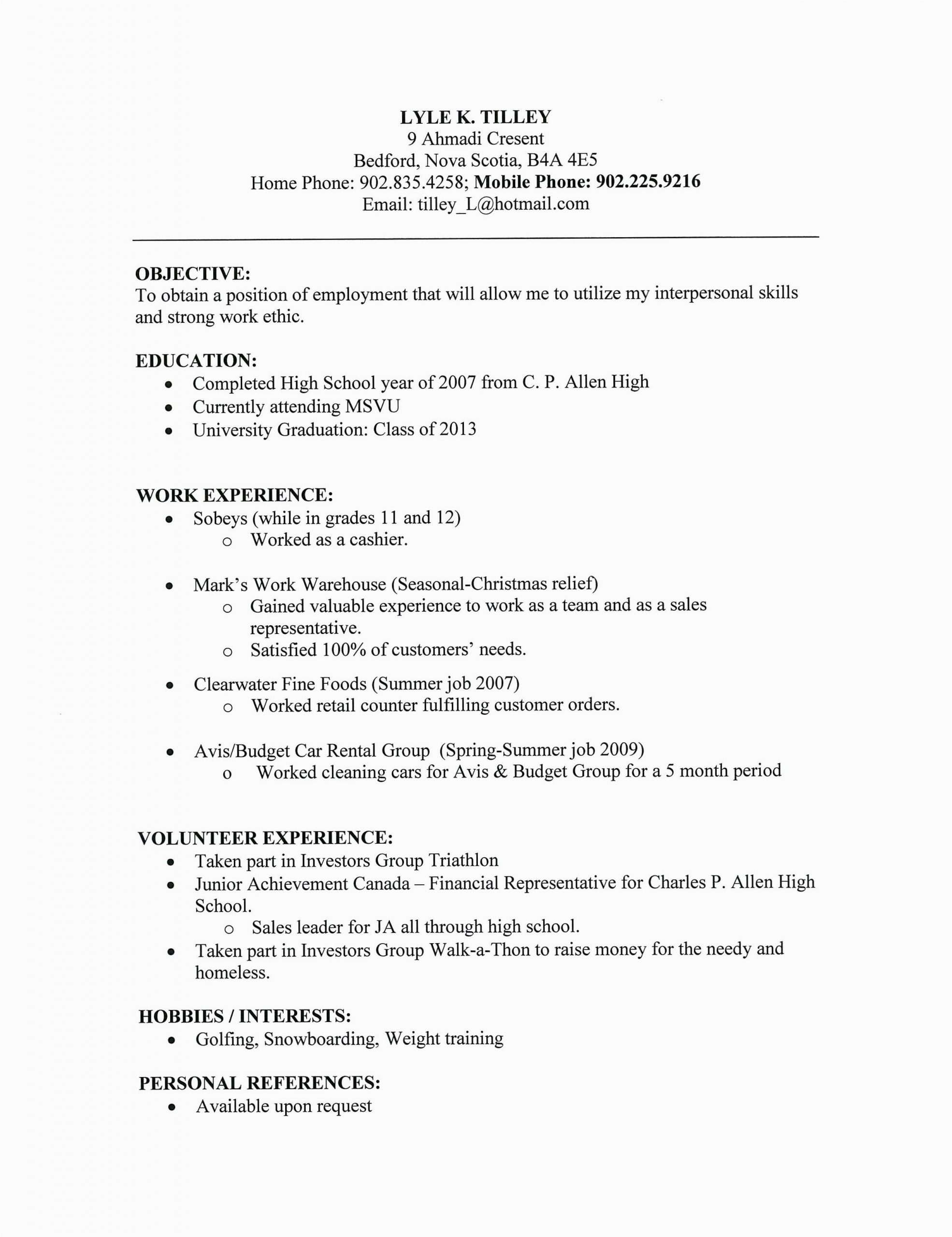 Sample Resume for Highschool Students with Volunteer Experience 69 Cool Sample Resume for Highschool Students
