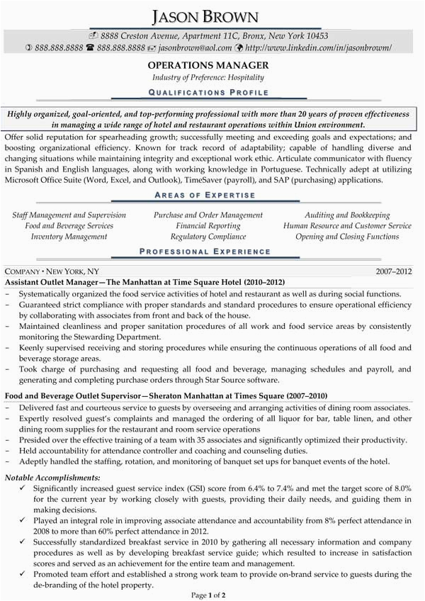 Sample Resume for Hospitality and tourism Management Hospitality Resume Examples Resume Professional Writers