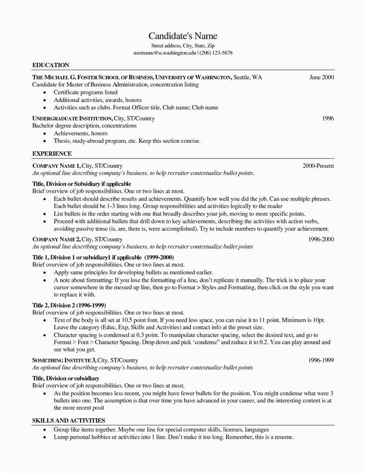 Sample Resume for Mba College Interview Mba Candidate Resume O Mba