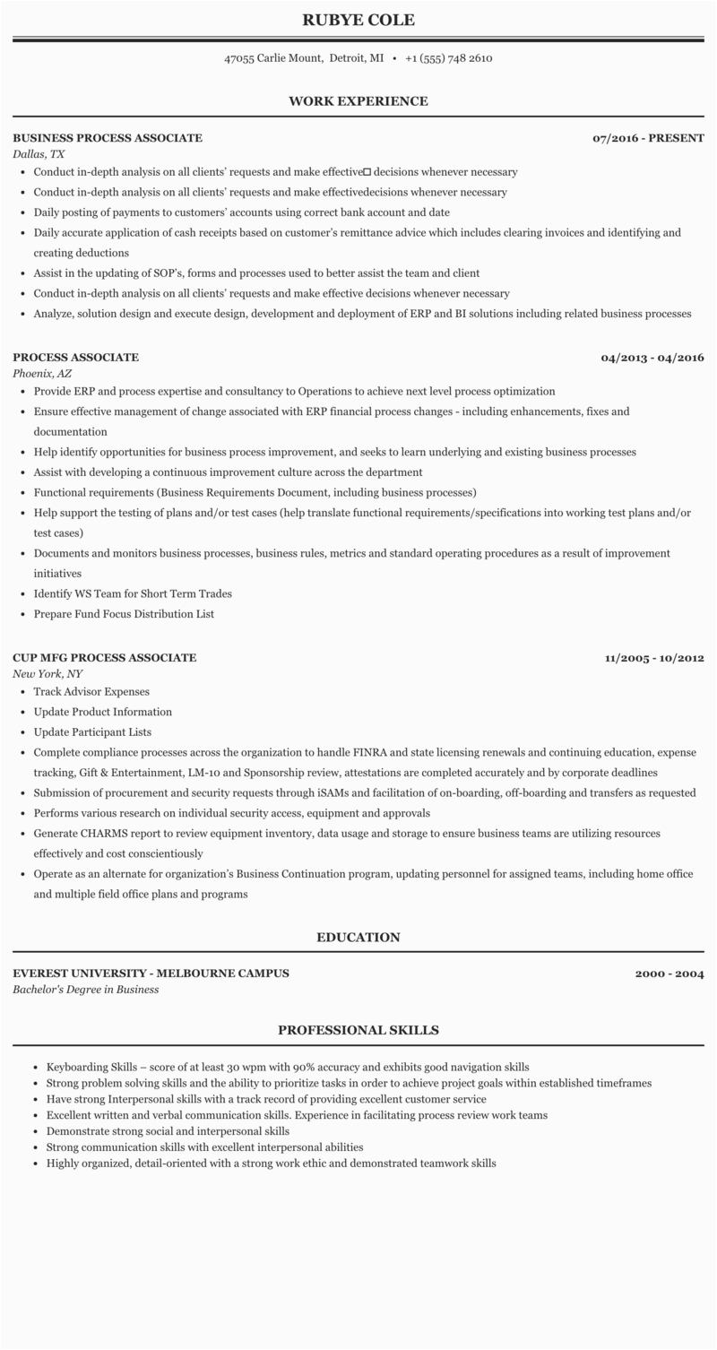 Sample Resume for Non Voice Process associate Sample Resume for Bpo Non Voice