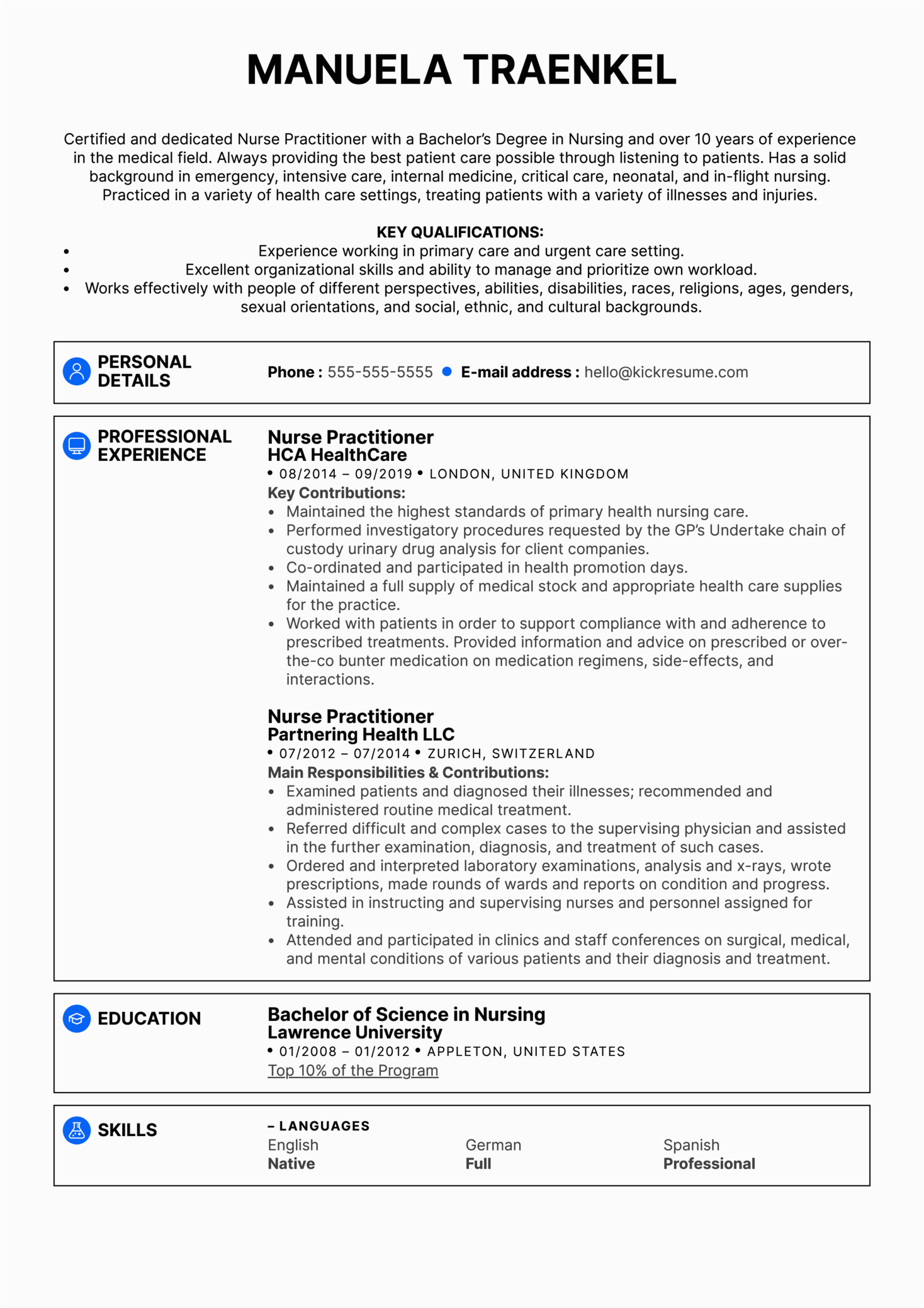Sample Resume for Nurse Practitioner School Nurse Practitioner Resume Example