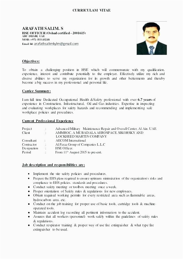 Sample Resume for Safety Officer Job Oil and Gas Safety Ficer Job Description Job Retro