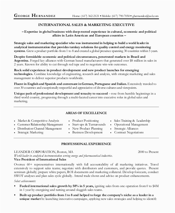 Sample Resume for Sales and Marketing Manager Free 9 Sample Sales Manager Resume Templates In Ms Word