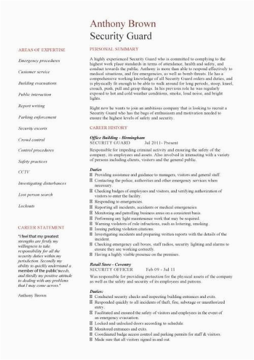 Sample Resume for Security Guard Philippines Sample Resume for Security Guard Philippines Best Resume