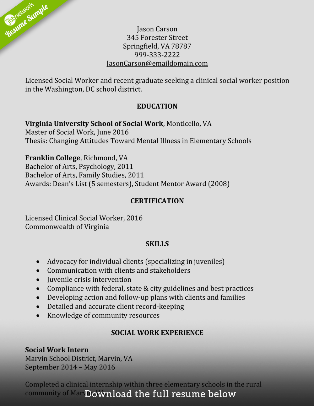 Sample Resume for social Work Student How to Write A Perfect social Worker Resume Examples