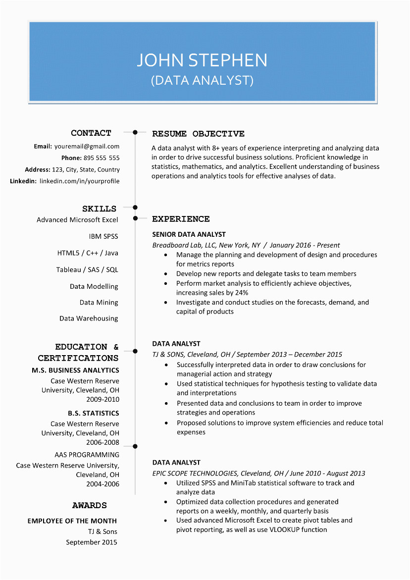 Sample Resume for Statistical Data Analyst How to Write A Data Analyst Resume with Sample Talent
