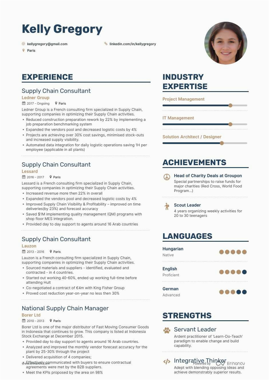 Sample Resume for Supply Chain Executive Supply Chain Resume Example and Guide for 2020