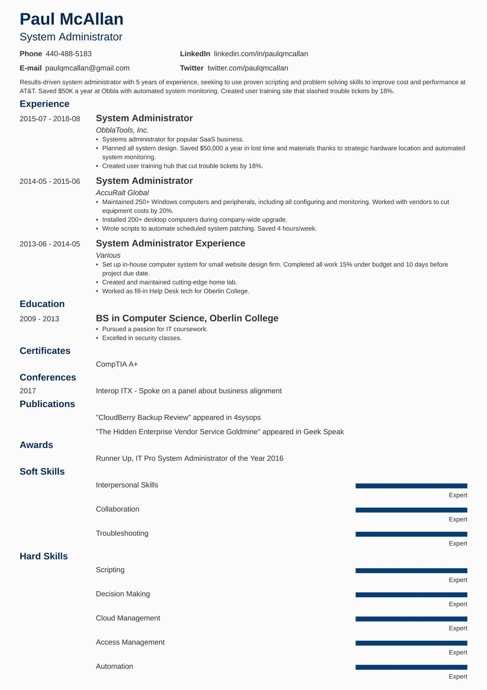 Sample Resume for System Administrator Fresher System Administrator Fresher Resume format Finder Jobs
