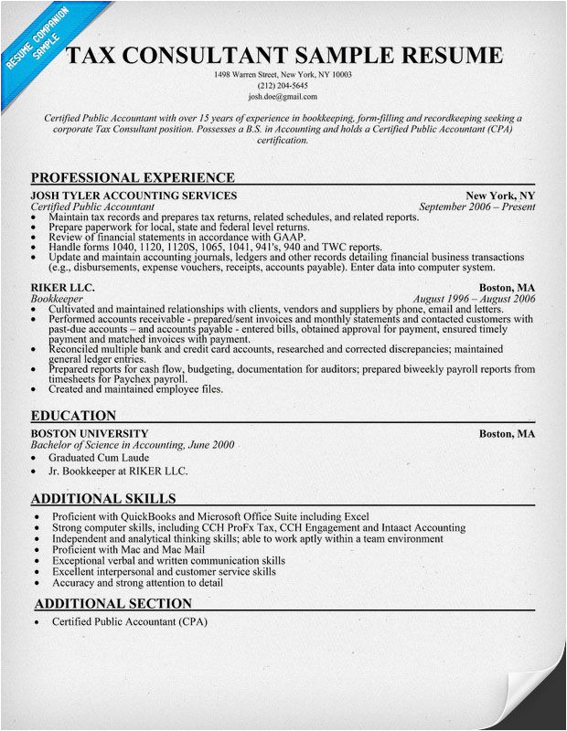 Sample Resume for Tax Consultant In India Tax Consultant Resume Sample Resume Panion