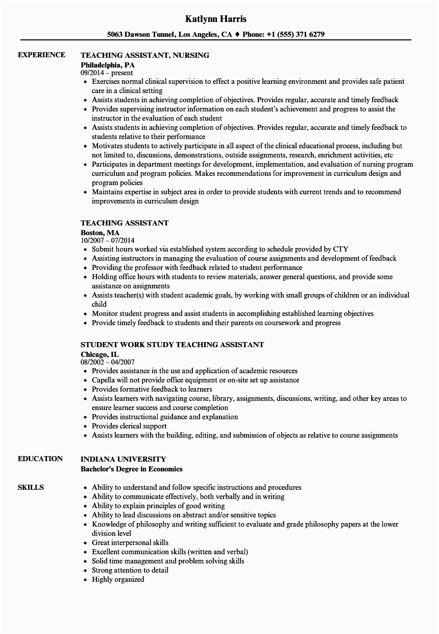 Sample Resume for Teacher Aide Position 12 Teaching assistant Resume Samples Radaircars