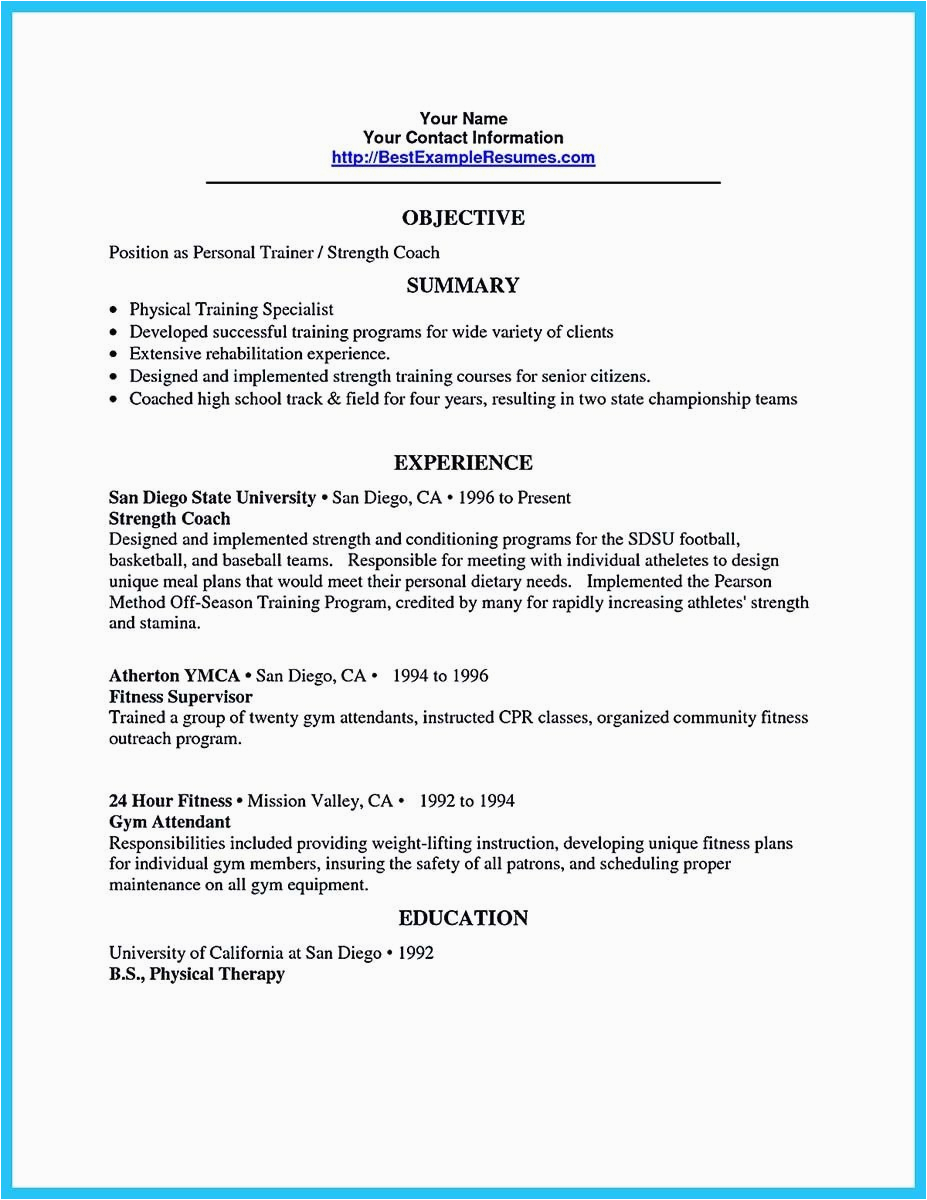 Sample Resume Objectives for On the Job Training Awesome Writing Your athletic Training Resume Carefully