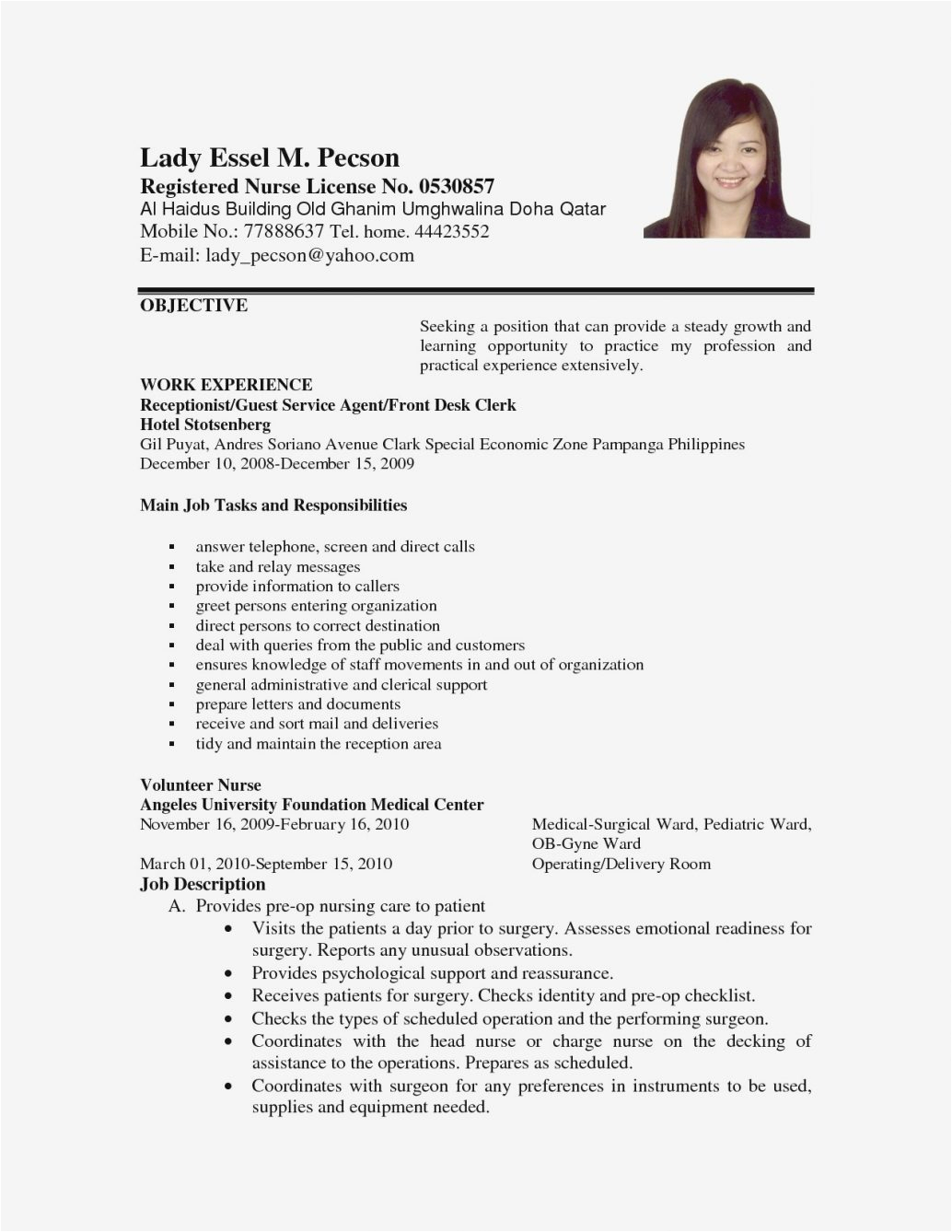 Sample Resume Objectives for On the Job Training Objective for Resume Job Objective In Resumes Simple for
