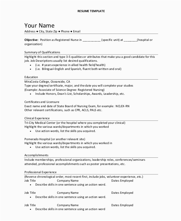 Sample Resume Objectives for Registered Nurses Free 9 Sample Registered Nurse Resume Templates In Ms