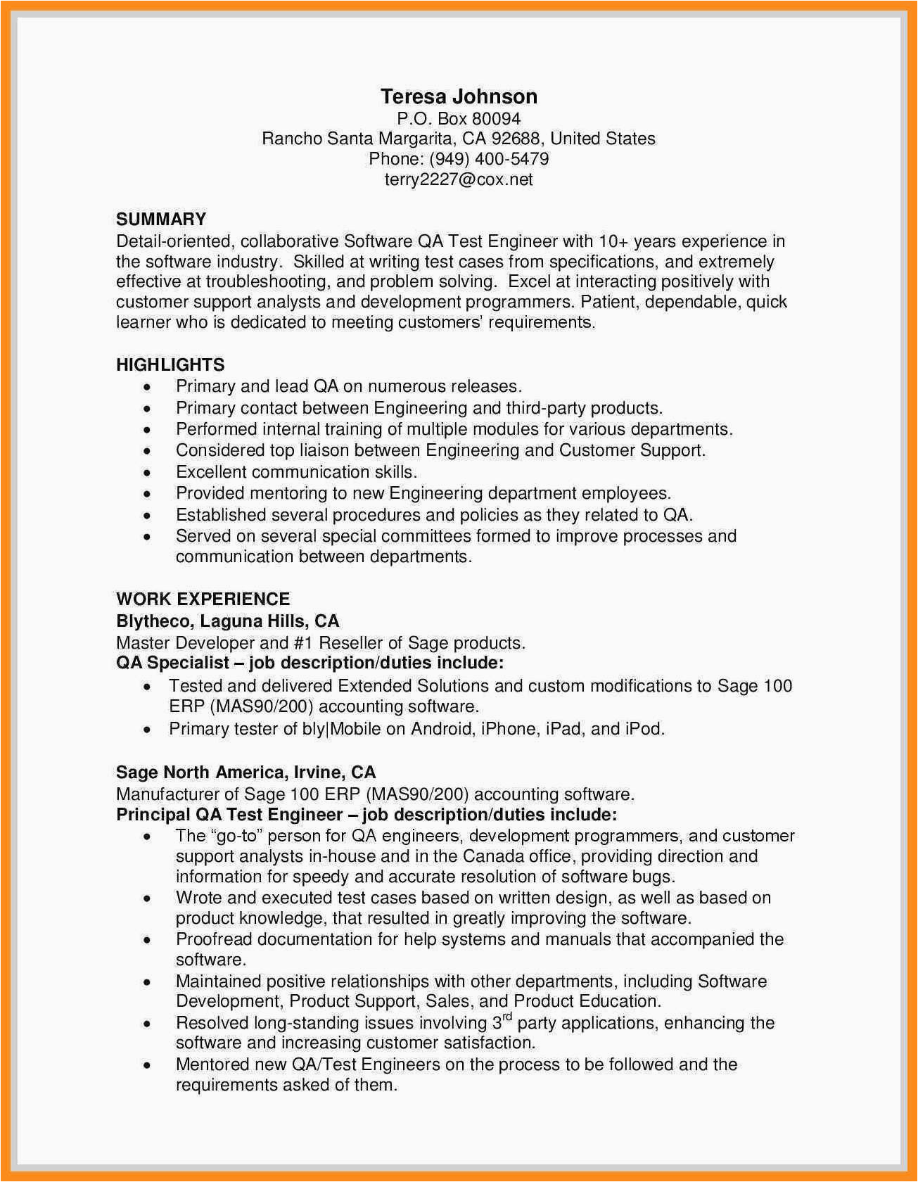 Software Testing Resume Samples for 2 Years Experience 12 13 Qa Tester Sample Resume Lascazuelasphilly