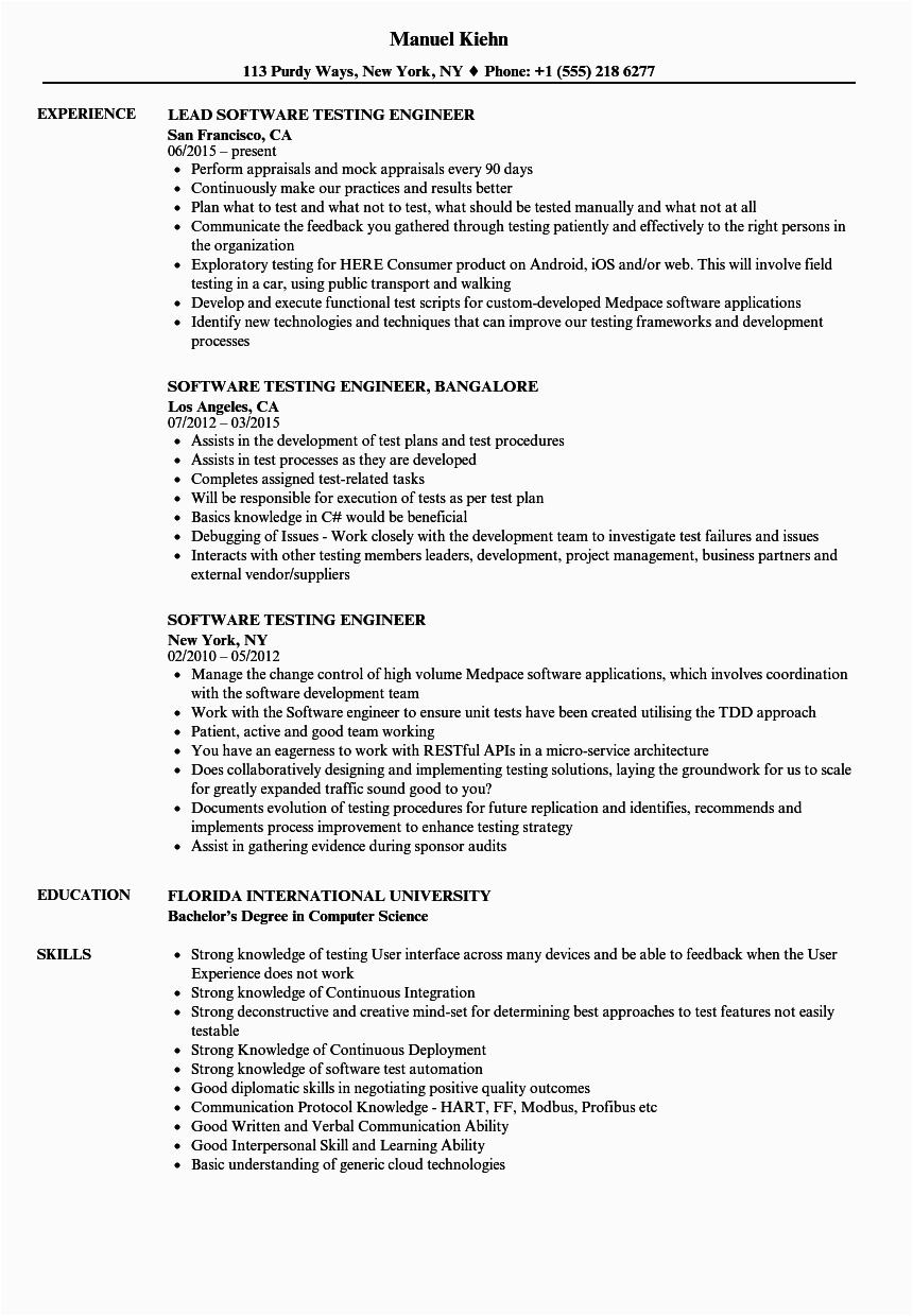 Software Testing Resume Samples for 3 Years Experience 10 software Testing Resume Samples for 3 Years Experience