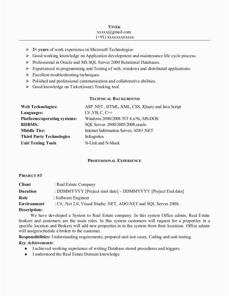 6 Months Experience Resume Sample In Java for 4 Months Experience