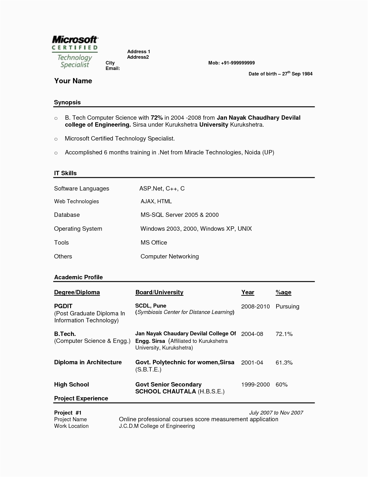 6 Months Experience Resume Sample In PHP Resume format 6 Months Experience Resume Templates