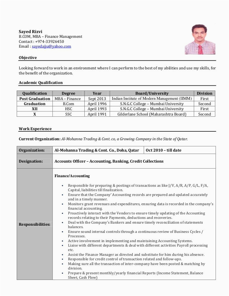 Accounting Resume Samples 2018 In India Accountant Resume Sample India Bank Of Resume