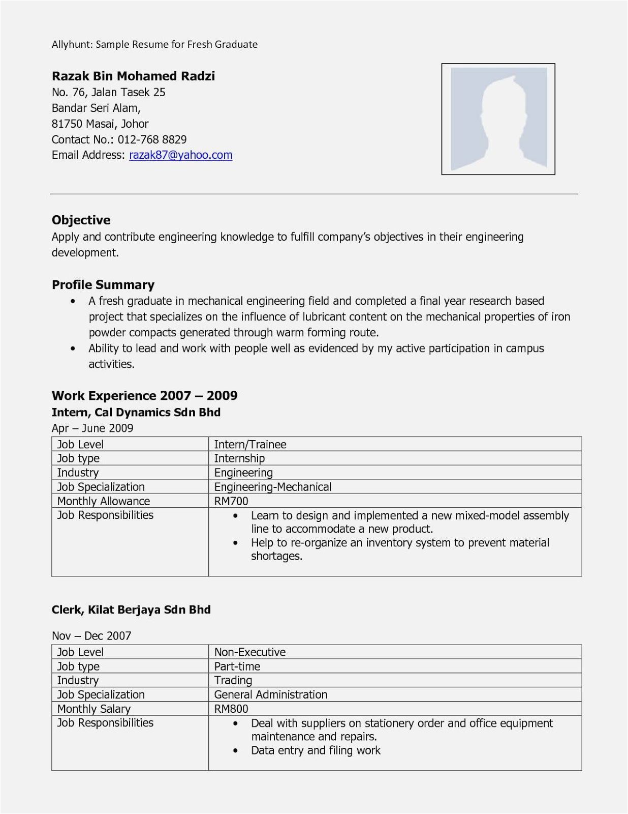 Best Resume Sample for Mechanical Engineer Fresher Mechanical Engineer Resume format for Freshers Engineers