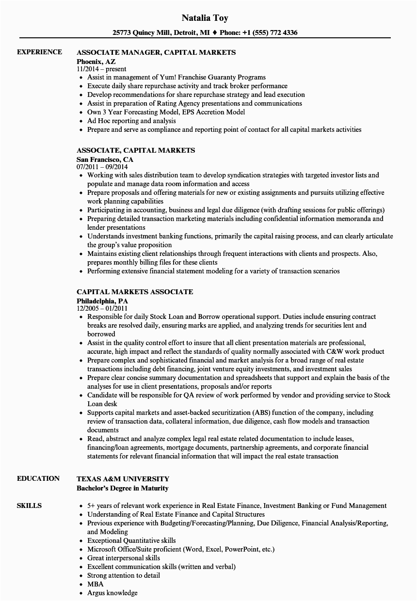 Business Analyst Capital Market Sample Resume Capital Markets associate Resume Samples Business Analyst Capital Market Sample Resume Capital Markets associate Resume Samples