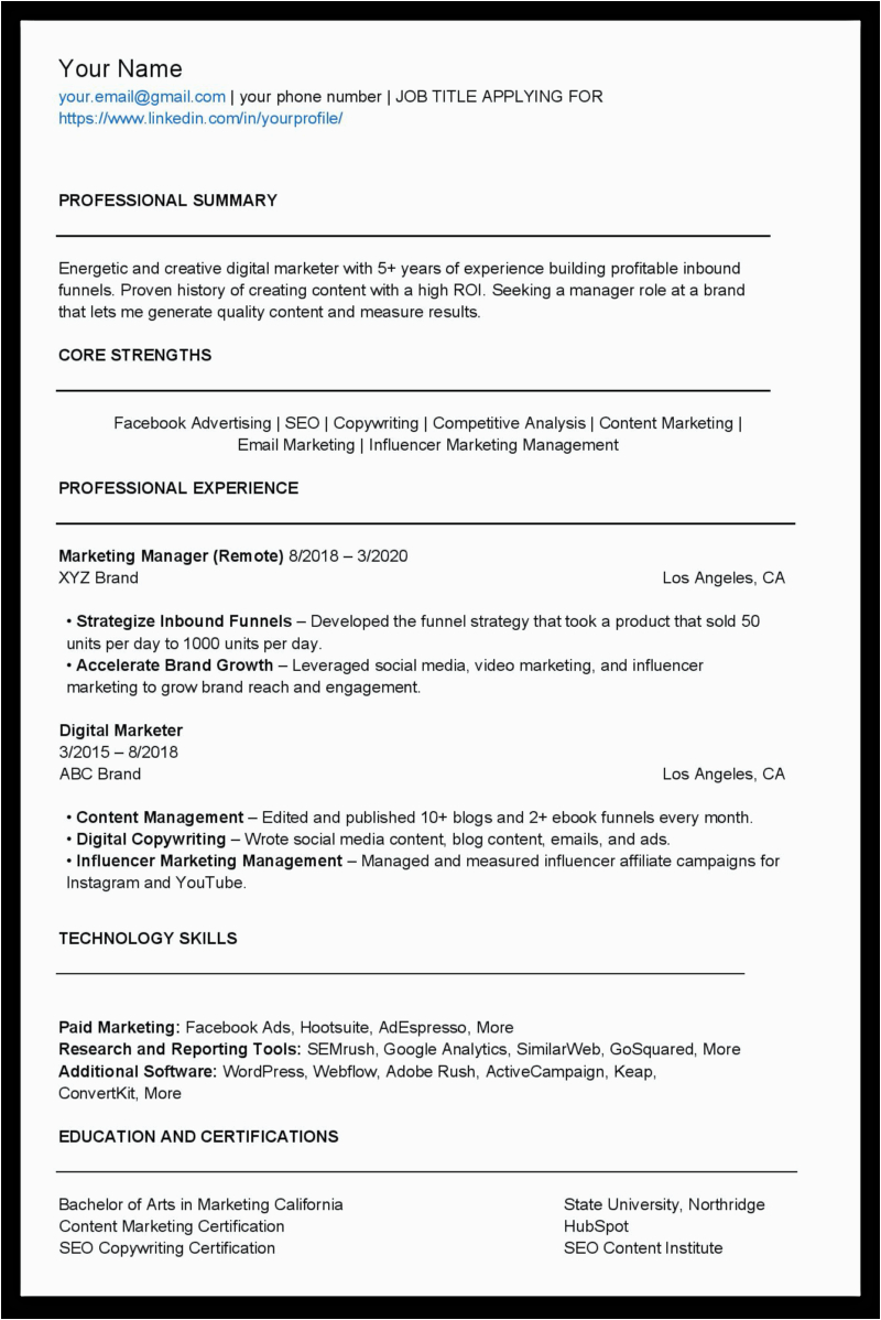 Digital Marketing Resume Sample for Experienced Digital Marketing Resume Teardown Examples Templates