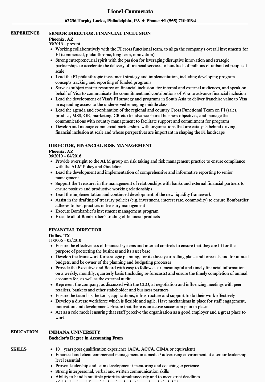 Director Of Finance and Administration Resume Sample Finance Director Resume Examples Best Resume Examples