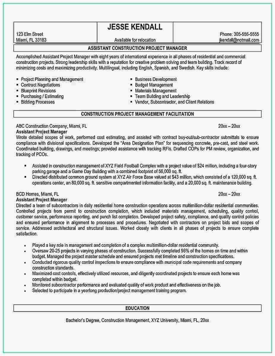 Entry Level Project Manager Sample Resume Sample Resume for An Entry Level Engineering Project Manager