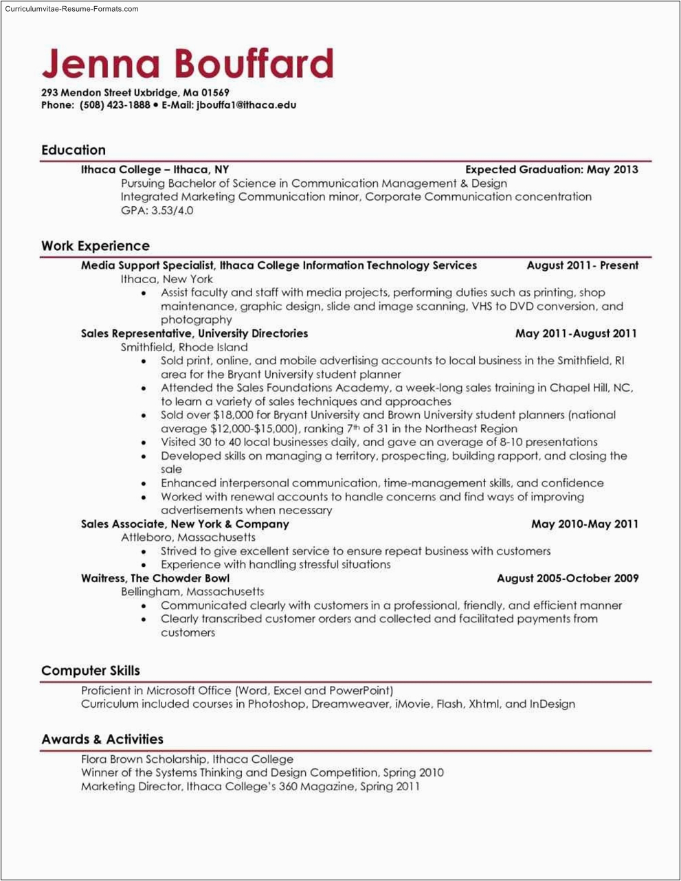 Free Resume Samples for College Students College Resume Template Download
