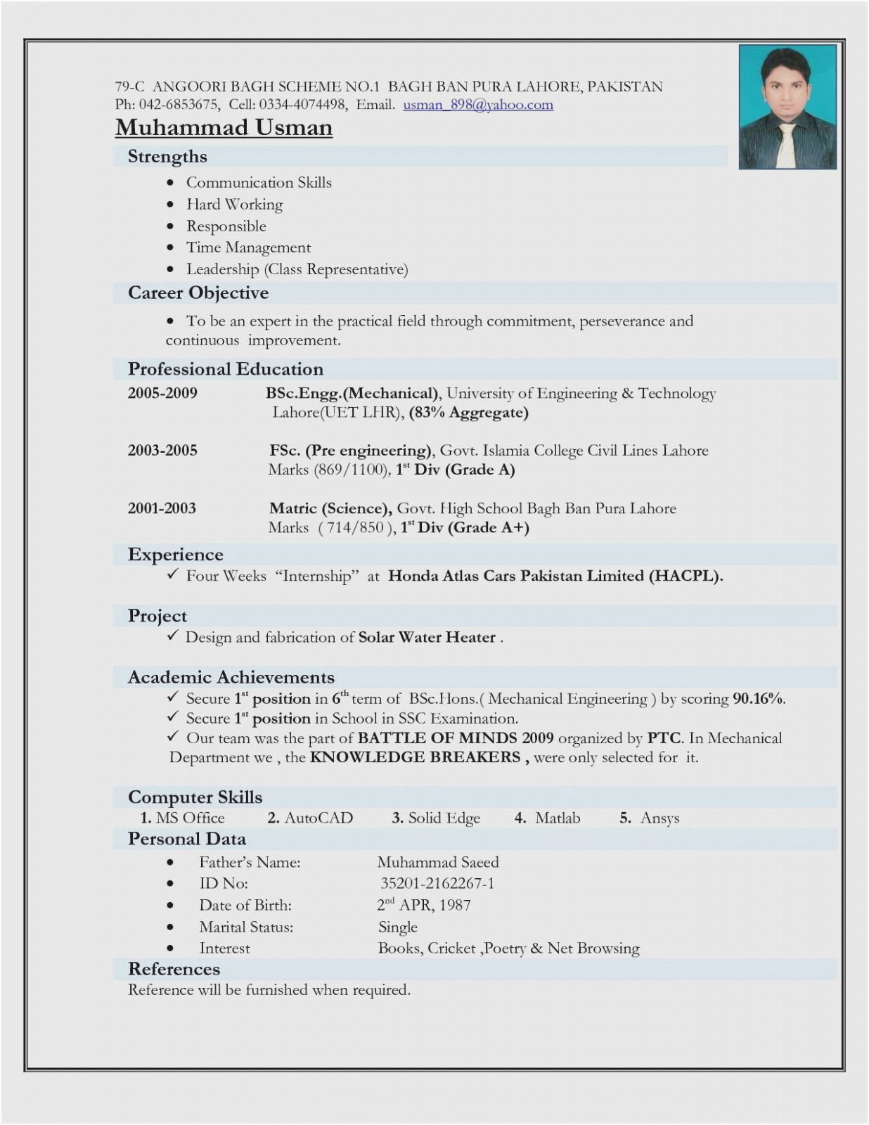 It Hardware and Networking Resume Samples Puter Hardware and Networking Fresher Resume format